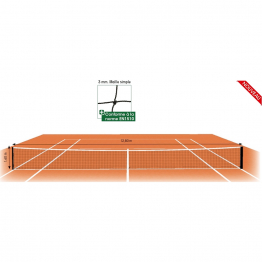 Filet tennis – dia. 3 mm – maille 45 mm – doublé sur 6 rangs
