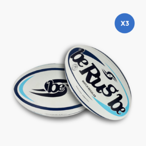 Lot de 3 ballons de rugby match BeRugbe Regular T4